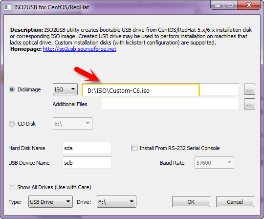 Browse Custom CentOS-6 ISO file